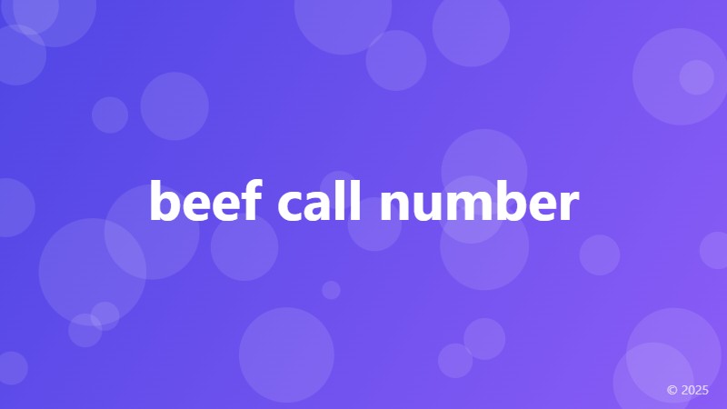 beef call number