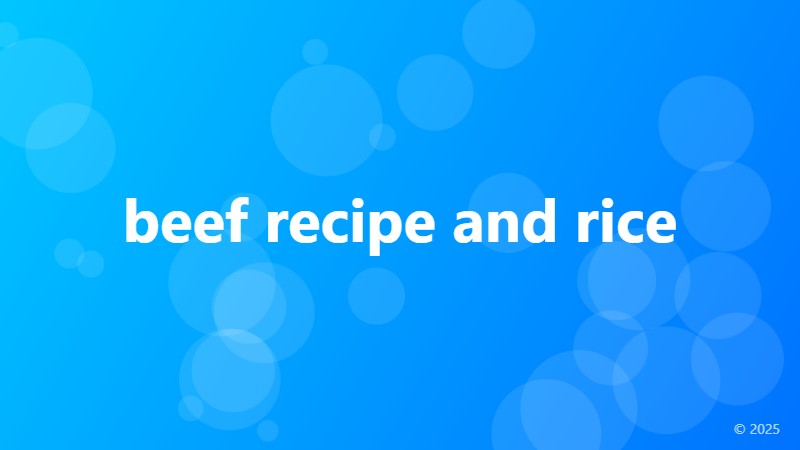 beef recipe and rice
