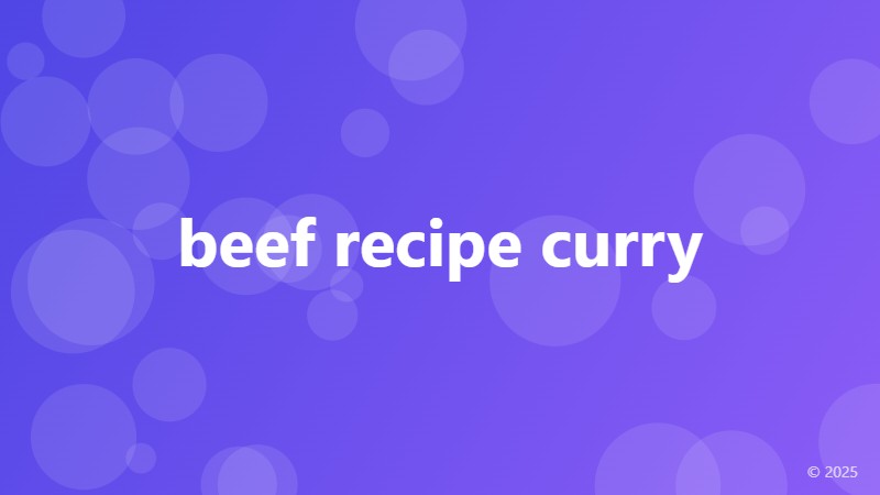 beef recipe curry