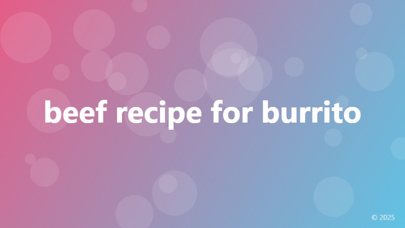 beef recipe for burrito