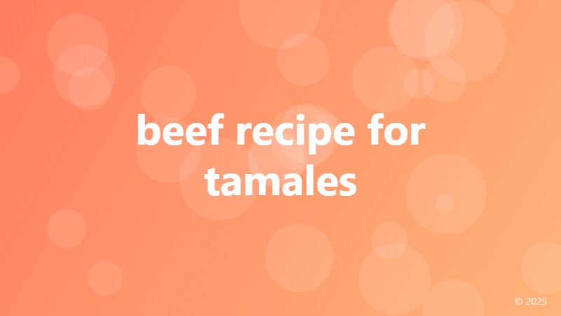 beef recipe for tamales