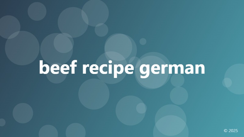 beef recipe german