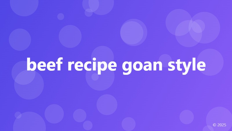 beef recipe goan style