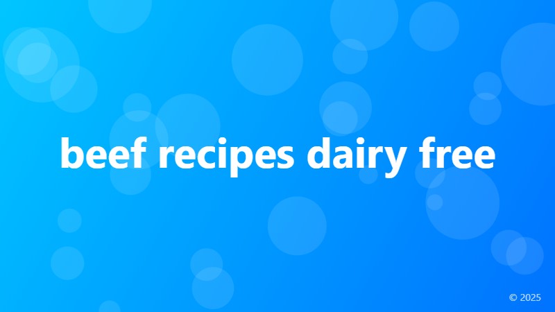 beef recipes dairy free