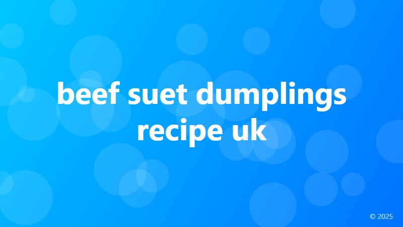 beef suet dumplings recipe uk