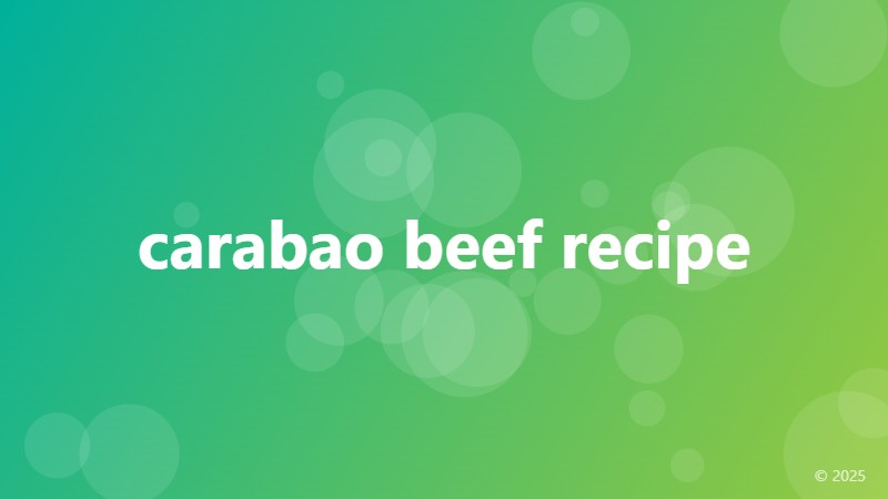 carabao beef recipe